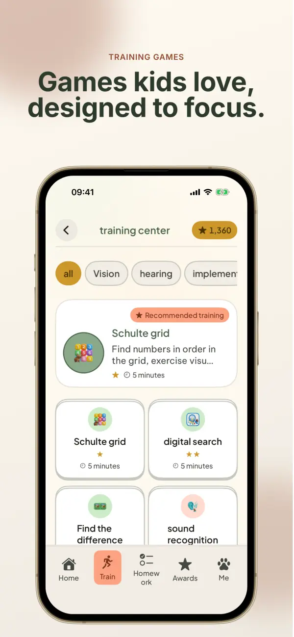 BrightMindKids 截图：记忆卡片执行功能训练