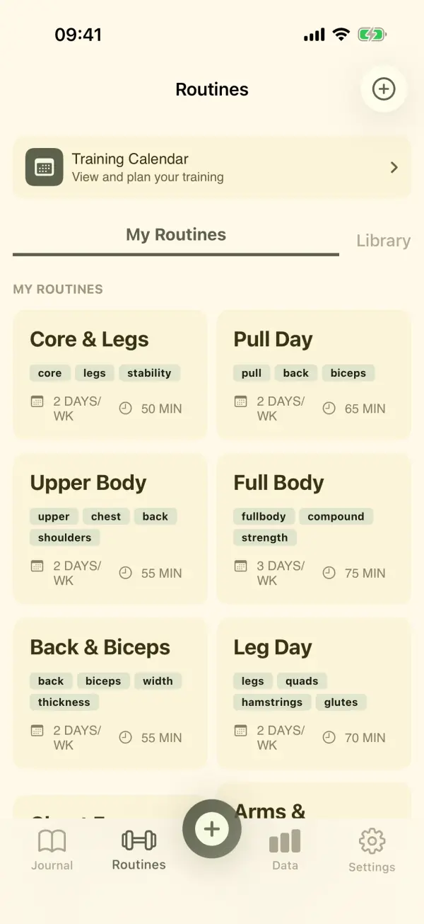 FuelFit 截图：个人训练目标设定与进度追踪