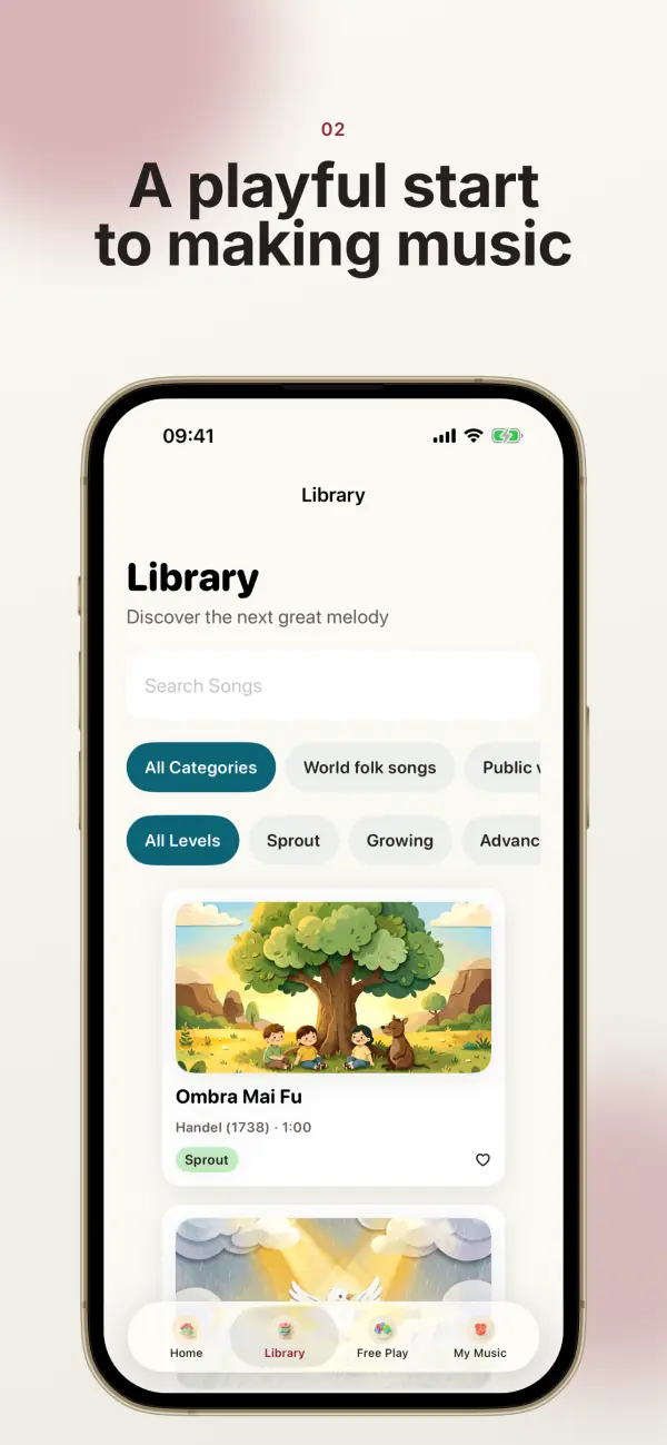 Numelody 应用截图：动物伙伴回唱接龙互动