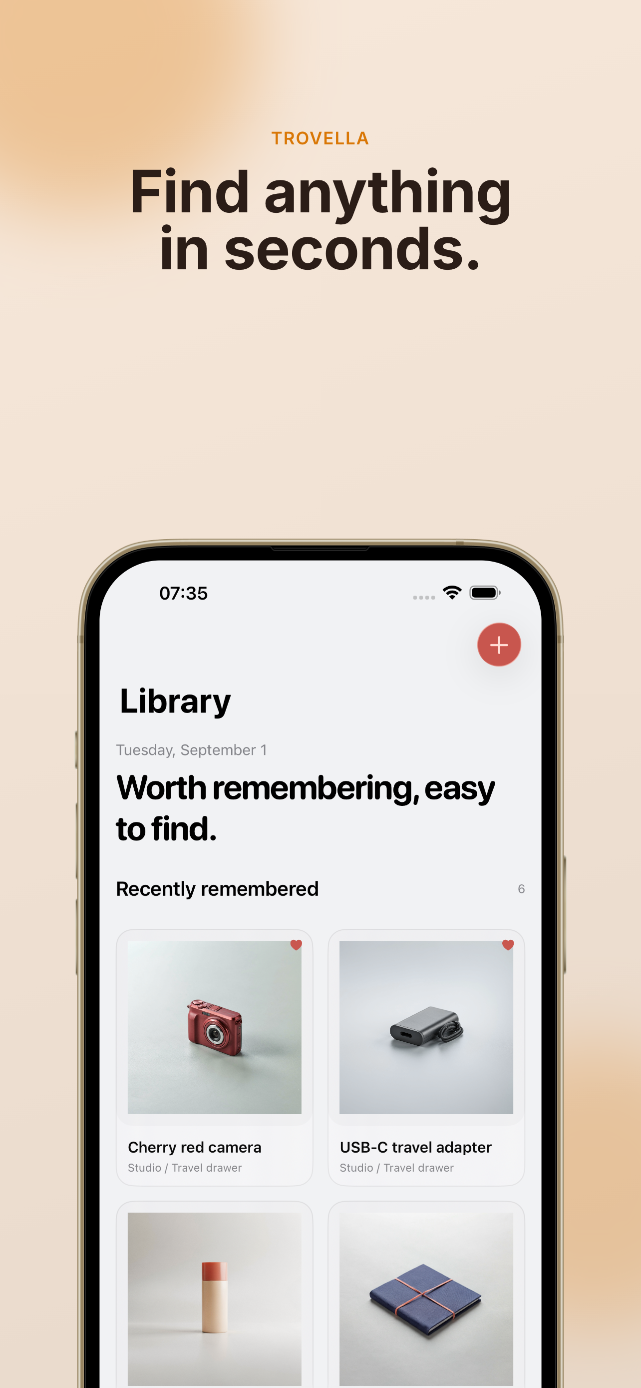 Trovella visual library on iPhone